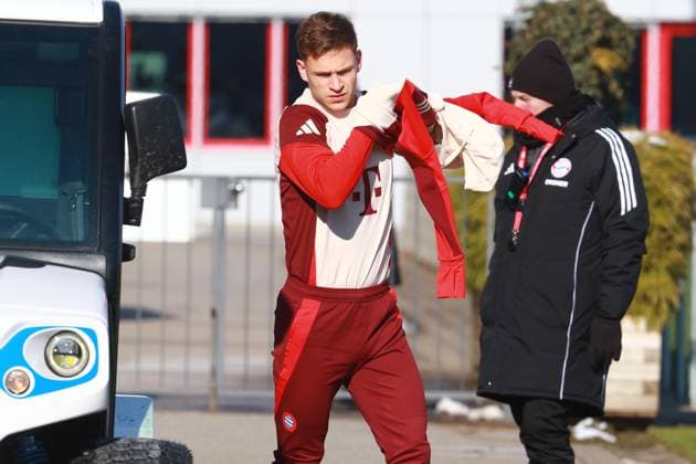 6 Joshua Kimmich, Portraet, Portrait, Football Final training FC Bayern Munich before UEFA Champions League match against Celtic Glasgow 17 02 2025 Training ground, Säbenerstr PHOTO Mladen Lackovic LakoPress
