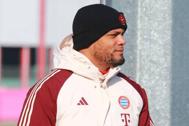 Coach, Vincent Kompany, Portraet, Portrait, Football Final training FC Bayern Munich before UEFA Champions League match against Celtic Glasgow 17 02 2025 Training ground, Säbenerstr PHOTO Mladen Lackovic LakoPress