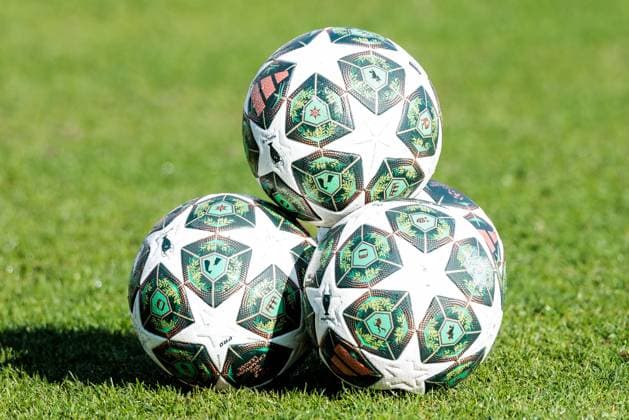 UEFA Champions League final training FC Bayern Munich 17 02 2025 The match ball of the UEFA Champions League Final 2025 UEFA Champions League final training FC Bayern Munich before the match against Celtic FC, Munich, training ground at Säbenerstr on 17 02 2025 Copyright: xBEAUTIFULxSPORTS Wunderlx