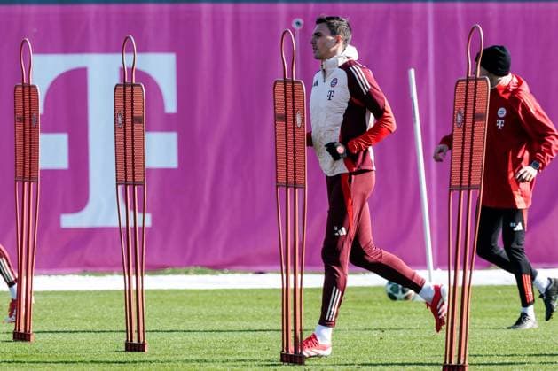 UEFA Champions League final training FC Bayern Munich 17 02 2025 Joao Palhinha FC Bayern, Munich, 16 in training UEFA Champions League final training FC Bayern Munich before the match against Celtic FC, Munich, training ground at Säbenerstr on 17 02 2025 Copyright: xBEAUTIFULxSPORTS Wunderlx