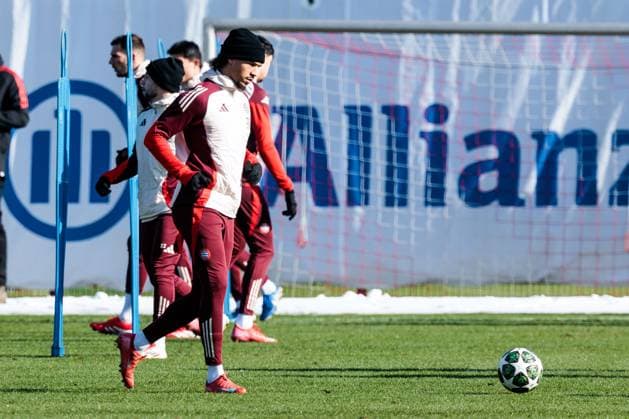 UEFA Champions League final training FC Bayern Munich 17 02 2025 Leroy Sane FC Bayern Munich, 10 in training on the ball UEFA Champions League final training FC Bayern Munich before the match against Celtic FC, Munich, training ground at Säbenerstr on 17 02 2025 Copyright: xBEAUTIFULxSPORTS Wunderlx