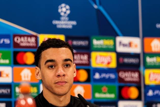UEFA Champions League press conference FC Bayern Munich 17 02 2025 Jamal Musiala FC Bayern Munich, 42 UEFA Champions League press conference FC Bayern Munich before the match against Celtic FC, Munich, training ground at Säbenerstr on 17 02 2025 Copyright: xBEAUTIFULxSPORTS Wunderlx