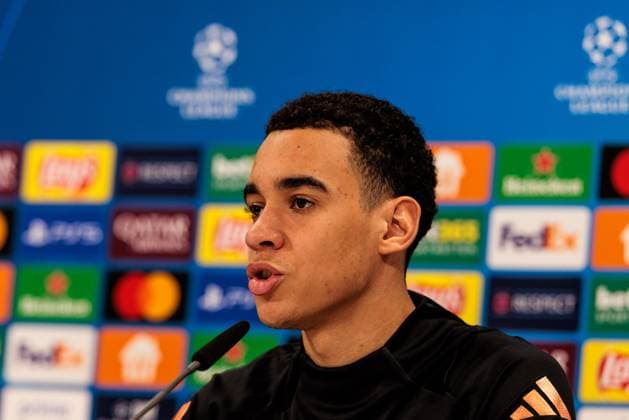 UEFA Champions League press conference FC Bayern Munich 17 02 2025 Jamal Musiala FC Bayern Munich, 42 UEFA Champions League press conference FC Bayern Munich before the match against Celtic FC, Munich, training ground at Säbenerstr on 17 02 2025 Copyright: xBEAUTIFULxSPORTS Wunderlx