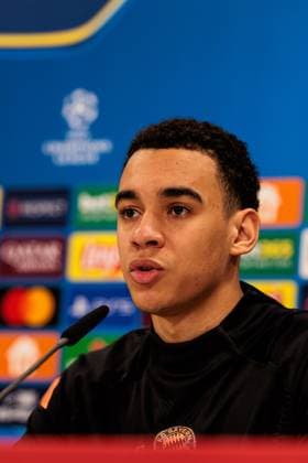 UEFA Champions League press conference FC Bayern Munich 17 02 2025 Jamal Musiala FC Bayern Munich, 42 UEFA Champions League press conference FC Bayern Munich before the match against Celtic FC, Munich, training ground at Säbenerstr on 17 02 2025 Copyright: xBEAUTIFULxSPORTS Wunderlx