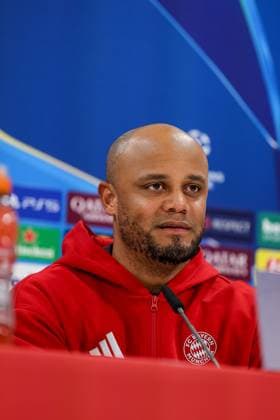 Vincent Kompany (FC Bayern Muenchen, Cheftrainer) bei der Pressekonferenz, GER, Internationale Pressekonferenz, FC Bayern Muenchen, Fussball, UEFA Champions League, Play-offs, Saison 2024 2025, 17.02.2025, GER, Internationale Pressekonferenz, FC Bayern Muenchen, Fussball, UEFA Champions League, Play-offs, Saison 2024 2025, 17.02.2025 Muenchen Copyright: xEibner-Pressefoto JennixMaulx EP_JML