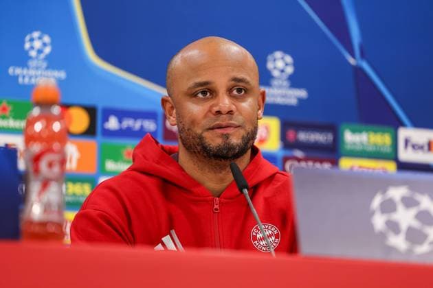 Vincent Kompany (FC Bayern Muenchen, Cheftrainer) bei der Pressekonferenz, GER, Internationale Pressekonferenz, FC Bayern Muenchen, Fussball, UEFA Champions League, Play-offs, Saison 2024 2025, 17.02.2025, GER, Internationale Pressekonferenz, FC Bayern Muenchen, Fussball, UEFA Champions League, Play-offs, Saison 2024 2025, 17.02.2025 Muenchen Copyright: xEibner-Pressefoto JennixMaulx EP_JML