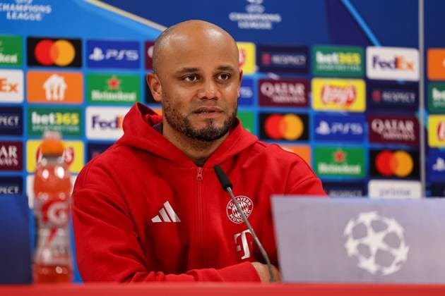 Vincent Kompany FC Bayern Muenchen, Head coach at the press conference, GER, International press conference, FC Bayern Muenchen, Football, UEFA Champions League, Play offs, 2024 2025 season, 17 02 2025, GER, International press conference, FC Bayern Muenchen, Football, UEFA Champions League, Play offs, 2024 2025 season, 17 02 2025 Muenchen Copyright: xEibner-Pressefoto JennixMaulx EP_JML