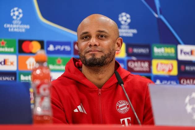 Vincent Kompany FC Bayern Muenchen, Head coach at the press conference, GER, International press conference, FC Bayern Muenchen, Football, UEFA Champions League, Play offs, 2024 2025 season, 17 02 2025, GER, International press conference, FC Bayern Muenchen, Football, UEFA Champions League, Play offs, 2024 2025 season, 17 02 2025 Muenchen Copyright: xEibner-Pressefoto JennixMaulx EP_JML
