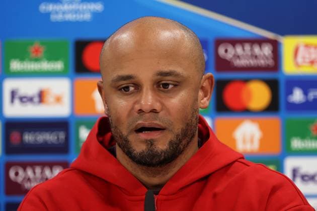 Football, Men, Champions League, Season 2024 2025, FC Bayern Munich, International Press Conference Vincent Kompany, Coach FC Bayern Munich at the press conference, Head, Portrait