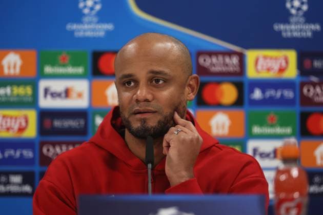 Football, Men, Champions League, Season 2024 2025, FC Bayern Munich, International Press Conference Vincent Kompany, Coach FC Bayern Munich at the press conference, Head, Portrait