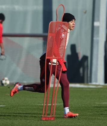 17 02 2025, CL final training, Saebenerstrasse Muenchen,, Football, Sport, in the picture Jamal Musiala FC Bayern Muenchen