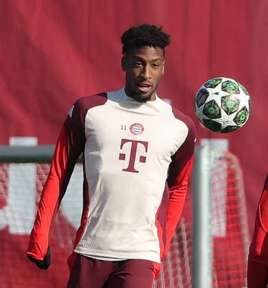 17 02 2025, CL final training, Saebenerstrasse Muenchen,, Football, Sport, in the picture Kingsley Coman FC Bayern Muenchen