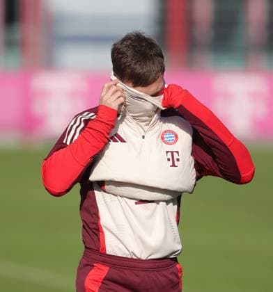 17 02 2025, CL final training, Saebenerstrasse Muenchen,, Football, Sport, in the picture Joshua Kimmich FC Bayern Muenchen