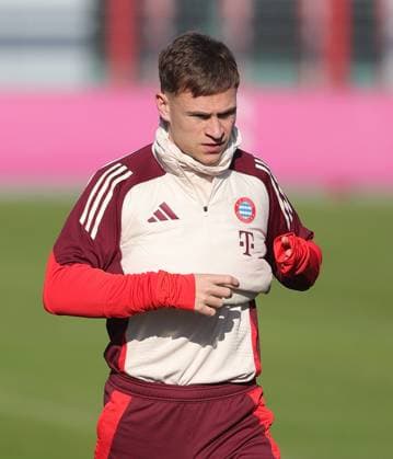 17 02 2025, CL final training, Saebenerstrasse Muenchen,, Football, Sport, in the picture Joshua Kimmich FC Bayern Muenchen