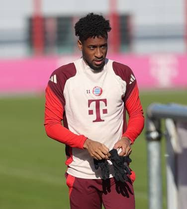 17 02 2025, CL final training, Saebenerstrasse Muenchen,, Football, Sport, in the picture Kingsley Coman FC Bayern Muenchen