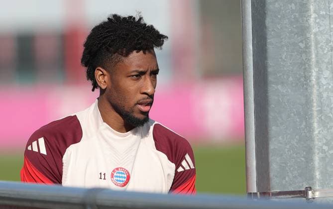 17 02 2025, CL final training, Saebenerstrasse Muenchen,, Football, Sport, in the picture Kingsley Coman FC Bayern Muenchen