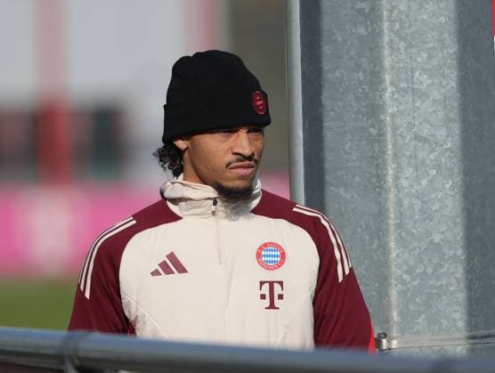 17 02 2025, CL final training, Saebenerstrasse Muenchen,, Football, Sport, in the picture Leroy Sane FC Bayern Muenchen