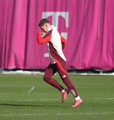 17 02 2025, CL final training, Saebenerstrasse Muenchen,, Football, Sport, in the picture Joshua Kimmich FC Bayern Muenchen cancels training