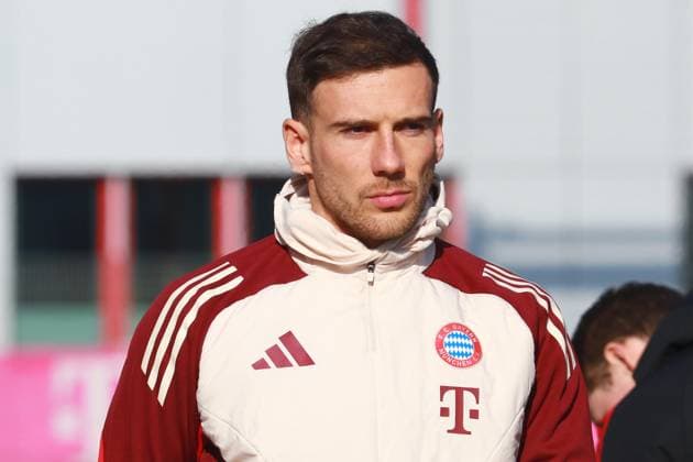 8 Leon Goretzka, Portraet, Portrait, Football Final training FC Bayern Munich before UEFA Champions League match against Celtic Glasgow 17 02 2025 Training ground, Säbenerstr PHOTO Mladen Lackovic LakoPress