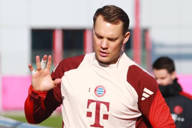 1 Manuel Neuer, Portraet, Portrait, Football Final training FC Bayern Munich before UEFA Champions League match against Celtic Glasgow 17 02 2025 Training ground, Säbenerstr PHOTO Mladen Lackovic LakoPress