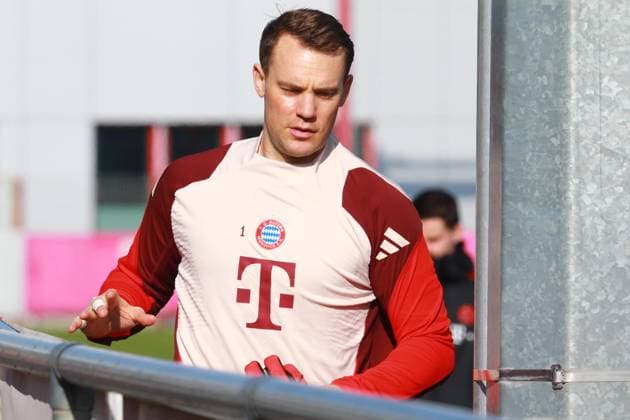 1 Manuel Neuer, Portraet, Portrait, Football Final training FC Bayern Munich before UEFA Champions League match against Celtic Glasgow 17 02 2025 Training ground, Säbenerstr PHOTO Mladen Lackovic LakoPress