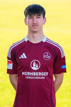 17 02 2025 1 FC Nuremberg FCN Club 2 Football Bundesliga BL Season 2024 2025 Photo appointment Portrait appointment Presentation Press appointment Single photo Single photo Portrait Portrait Headshot Eryk Grzywacz 19, 1 FC Nuremberg FCN