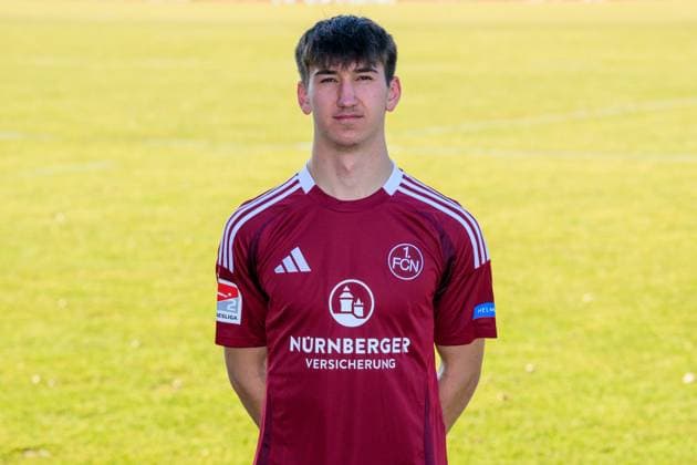17 02 2025 1 FC Nuremberg FCN Club 2 Football Bundesliga BL Season 2024 2025 Photo appointment Portrait appointment Presentation Press appointment Single photo Single photo Portrait Portrait Headshot Eryk Grzywacz 19, 1 FC Nuremberg FCN