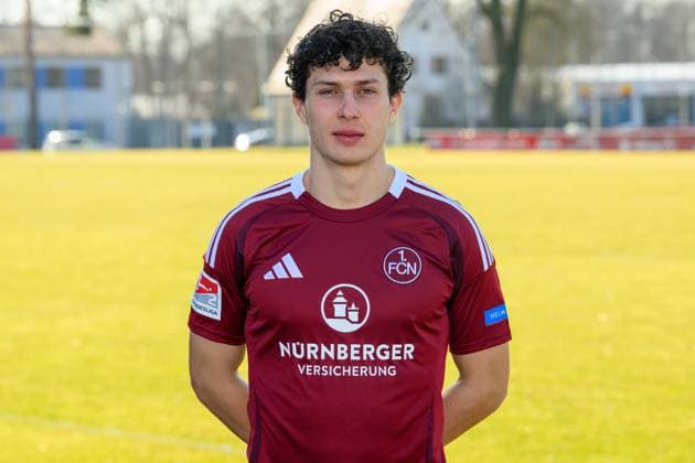 17 02 2025 1 FC Nuremberg FCN Club 2 Football Bundesliga BL Season 2024 2025 Photo appointment Portrait appointment Presentation Press appointment Single photo Single photo Portrait Portrait Headshot Fabio Gruber 4, 1 FC Nuremberg FCN