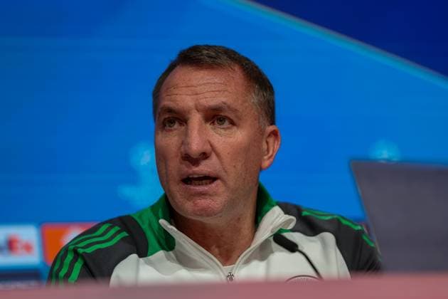 Brendan Rodgers Celtic Glasgow, Head Coach at Press Conference, GER, International Press Conference, Celtic Glasgow, Football, UEFA Champions League, Play offs, 2024 2025 season, 17 02 2025, GER, International Press Conference, Celtic Glasgow, Football, UEFA Champions League, Play offs, 2024 2025 season, 17 02 2025 Munich Copyright: xEibner-Pressefoto JennixMaulx EP_JML