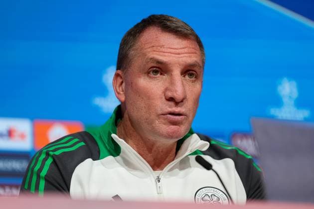 Brendan Rodgers Celtic Glasgow, Head Coach at Press Conference, GER, International Press Conference, Celtic Glasgow, Football, UEFA Champions League, Play offs, 2024 2025 season, 17 02 2025, GER, International Press Conference, Celtic Glasgow, Football, UEFA Champions League, Play offs, 2024 2025 season, 17 02 2025 Munich Copyright: xEibner-Pressefoto JennixMaulx EP_JML