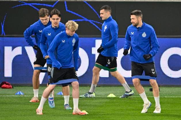 Atalanta v Club Brugge - UEFA Champions League Media Activities 17 02 2025 BERGAMO, ITALY - FEBRUARY 17 : Jashari Ardon midfielder of Club Brugge, Seys Joaquim defender of Club Brugge and Mechele Brandon defender of Club Brugge pictured during a training session ahead of the UEFA Champions League 2024 25 knockout phase play-off match second leg between Atalanta and Club Brugge on February 17, 2025 in Bergamo, Italy, 17 02 2025 Bergamo Italy  Copyright: xJanxDexMeuleneirx