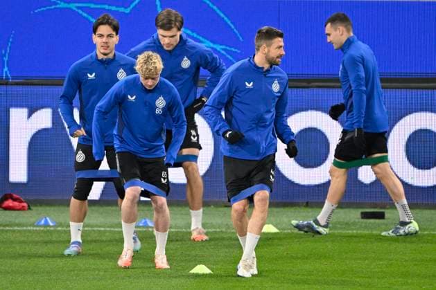 Atalanta v Club Brugge - UEFA Champions League Media Activities 17 02 2025 BERGAMO, ITALY - FEBRUARY 17 : Jashari Ardon midfielder of Club Brugge, Seys Joaquim defender of Club Brugge and Mechele Brandon defender of Club Brugge pictured during a training session ahead of the UEFA Champions League 2024 25 knockout phase play-off match second leg between Atalanta and Club Brugge on February 17, 2025 in Bergamo, Italy, 17 02 2025 Bergamo Italy  Copyright: xJanxDexMeuleneirx