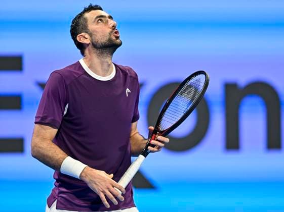 ATP, Tennis Herren QATAR EXXONMOBIL OPEN ROUND OF 32 Marin Cilic of Croatia competes in her round of 32 match against Carlos Alcaraz of Spain during the ATP Qatar ExxonMobil Open 2025 tennis tournament at the Khalifa International Tennis Complex in Doha, Qatar, on February 17, 2025. DOHA Qatar Copyright: xNOUSHADx