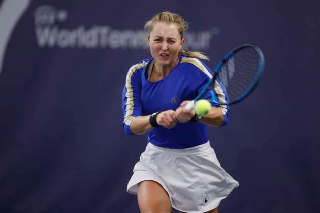 Czech tennis player Gabriela Knutson in action during the ITF W75 Winter Prague Open 2025 in Prague, Czech Republic, February 17, 2025. (CTKxPhoto PavelxLebeda) CTKPhotoF202502180000801  CTKPhotoF202502180000801