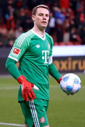 NEW Manuel Goalkeeper Team FC Bayern Muenchen DFL Soccer Bundesliga Season 2024 2025 BL Match Bayer 04 Leverkusen FC Bayern Muenchen on 15 02 2025 in Leverkusen DFL REGULATIONS PROHIBIT ANY USE OF PHOTOGRAPHS as IMAGE SEQUENCES and or QUASI VIDEO Copyright: xLacixPerenyix