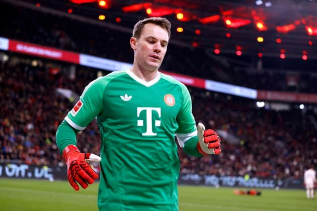 NEW Manuel Goalkeeper Team FC Bayern Muenchen DFL Soccer Bundesliga Season 2024 2025 BL Match Bayer 04 Leverkusen FC Bayern Muenchen on 15 02 2025 in Leverkusen DFL REGULATIONS PROHIBIT ANY USE OF PHOTOGRAPHS as IMAGE SEQUENCES and or QUASI VIDEO Copyright: xLacixPerenyix