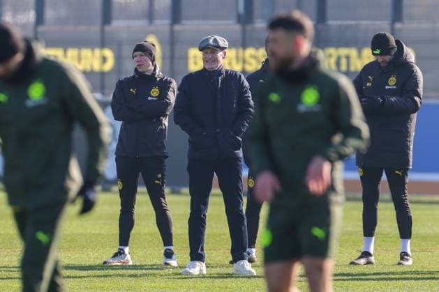 18 02 2025, Final training session for the UEFA Champions League match between Borussia Dortmund and Sporting Lisbon, Chairman of the Management Board Hans Joachim Watzke Borussia Dortmund attends training, Dortmund training ground Borussia Dortmund NRW Germany xRHR PHOTO DEx Copyright: DennisxEwert RHR-FOTOx RHR-FOTO DE