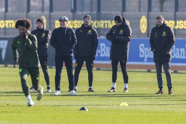 18 02 2025, Final training session for the UEFA Champions League match between Borussia Dortmund and Sporting Lisbon, from left Copyright: DennisxEwert RHR-FOTOx RHR-FOTO DE