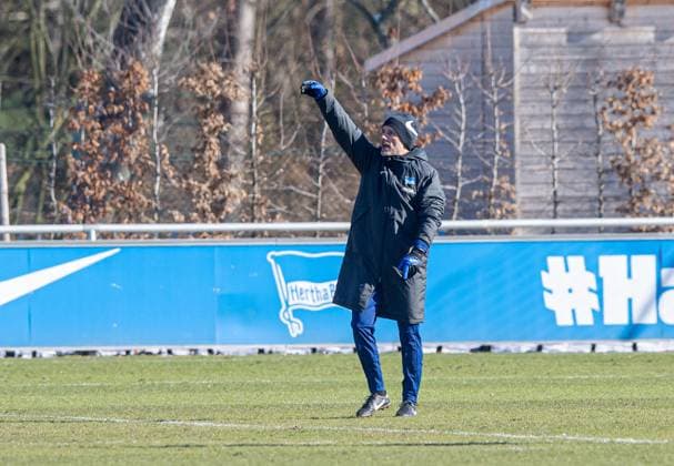 Soccer, Men, Season 2024 25, 2 Bundesliga, Hertha BSC, Training, Coach Stefan Leitl Hertha BSC , 18 02 2025, Copyright: xSebastianxRäppold MatthiasxKochx