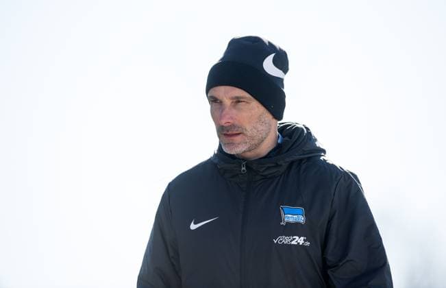 Soccer, Men, Season 2024 25, 2 Bundesliga, Hertha BSC, Training, Coach Stefan Leitl Hertha BSC , 18 02 2025, Copyright: xSebastianxRäppold MatthiasxKochx