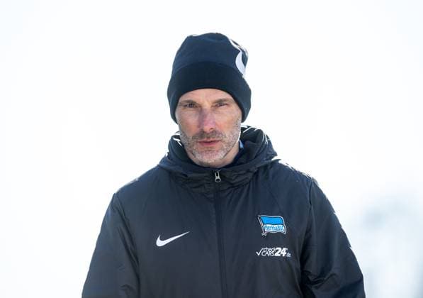 Soccer, Men, Season 2024 25, 2 Bundesliga, Hertha BSC, Training, Coach Stefan Leitl Hertha BSC , 18 02 2025, Copyright: xSebastianxRäppold MatthiasxKochx
