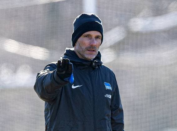 Soccer, Men, Season 2024 25, 2 Bundesliga, Hertha BSC, Training, Coach Stefan Leitl Hertha BSC , 18 02 2025, Copyright: xSebastianxRäppold MatthiasxKochx