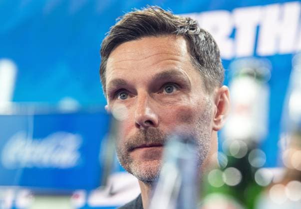 Soccer, Men, Season 2024 25, 2 Bundesliga, Hertha BSC, Press conference for the presentation of the new coach Stefan Leitl, in the picture coach Stefan Leitl Hertha BSC , 18 02 2025, Copyright: xSebastianxRäppold MatthiasxKochx