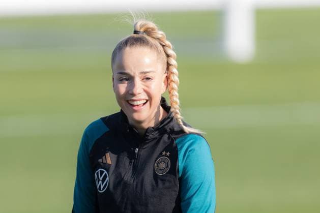 Training and press conference German womens national team Giulia Gwinn Training and press conference of the womens national team on February 18, 2025 at the DFB Campus in Frankfurt am Main , Frankfurt am Main Hessen Germany DFB Campus