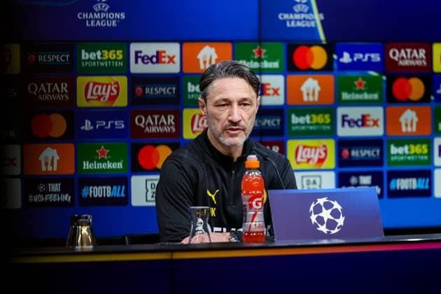 18 02 2025, Press conference for the UEFA Champions League match between Borussia Dortmund and Sporting Lisbon, Coach Niko Kovac Borussia Dortmund speaks to the journalists, Dortmund Signal Iduna Park NRW Germany xRHR PHOTO ENx Copyright: DennisxEwert RHR-FOTOx RHR-FOTO DE