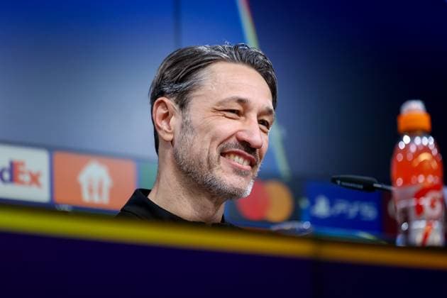 18 02 2025, Press conference for the UEFA Champions League match between Borussia Dortmund and Sporting Lisbon, Coach Niko Kovac Borussia Dortmund laughs, Dortmund Signal Iduna Park NRW Germany xRHR PHOTO ENx Copyright: DennisxEwert RHR-FOTOx RHR-FOTO DE