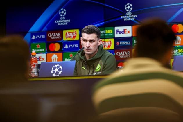 18 02 2025, Press conference for the UEFA Champions League match between Borussia Dortmund and Sporting Lisbon, Pascal Groß Borussia Dortmund , Dortmund Signal Iduna Park NRW Germany xRHR PHOTO ENx Copyright: DennisxEwert RHR-FOTOx RHR-FOTO DE