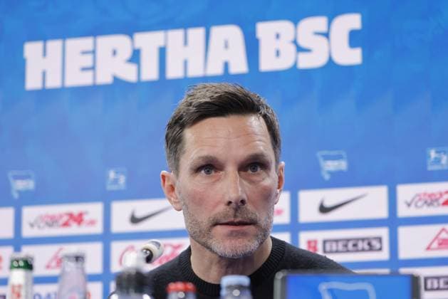 Head coach Stefan Leitl, Germany, Berlin, Sportpark, GER, 2 FBL, Hertha BSC, Season 2024 25, Press conference with the new head coach Stefan Leitl and sports director Benjamin Weber