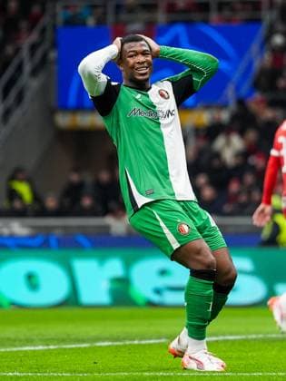 UEFA Champions League: AC Milan v Feyenoord Milan - Zepiqueno Redmond of Feyenoord during the 2nd leg of the knockout phase play-offs of new format of the Champions League 2024 2025. The match is set between AC Milan and Feyenoord at Giuseppe Meazza San Siro on 18 February 2025 in Milan, Italy. Copyright: xTomxBodex