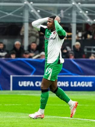 UEFA Champions League: AC Milan v Feyenoord Milan - Zepiqueno Redmond of Feyenoord during the 2nd leg of the knockout phase play-offs of new format of the Champions League 2024 2025. The match is set between AC Milan and Feyenoord at Giuseppe Meazza San Siro on 18 February 2025 in Milan, Italy. Copyright: xYannickxVerhoevenx